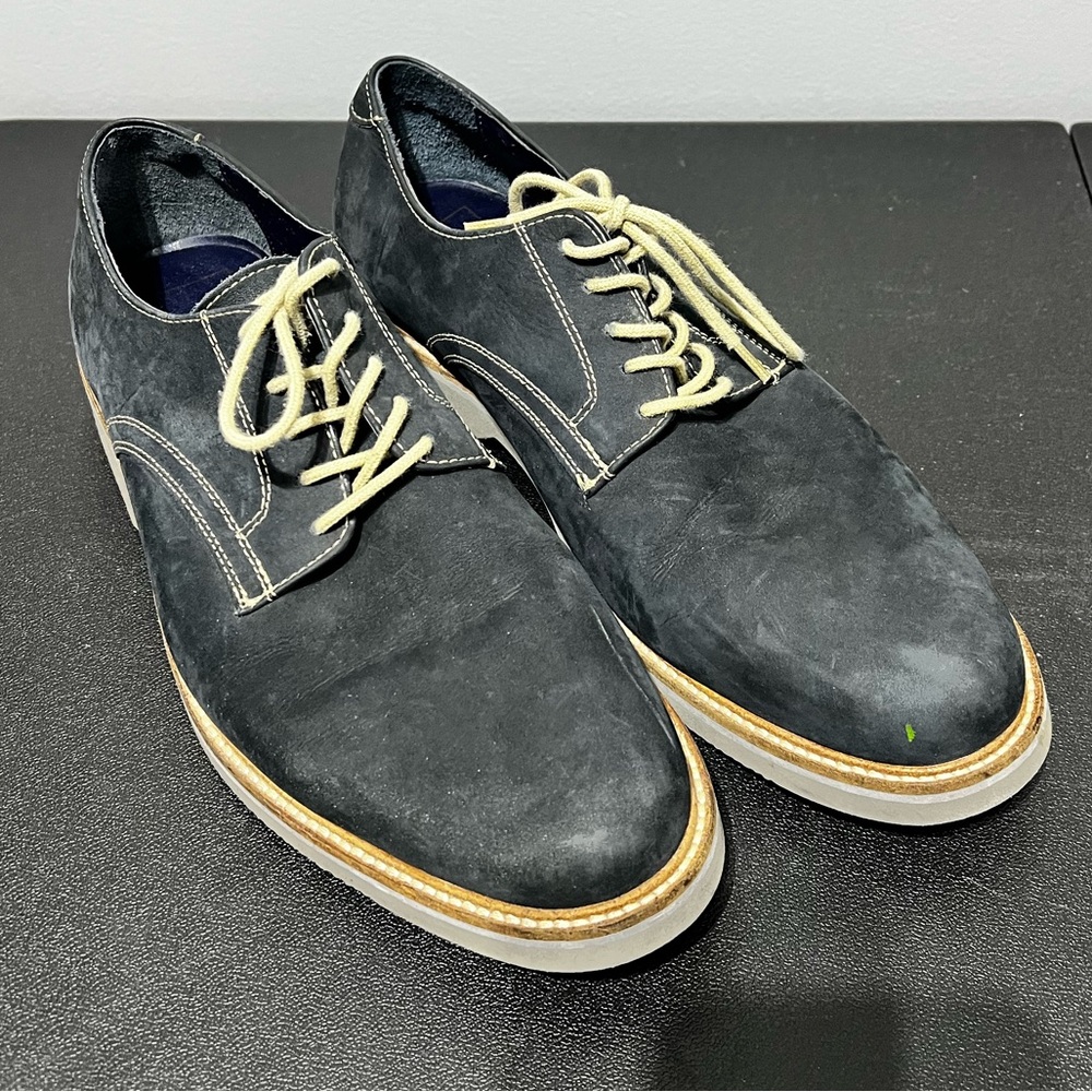 14th and Union Mens Blue Leather Upper Oxford Lace Up Shoes Size 9.5 M